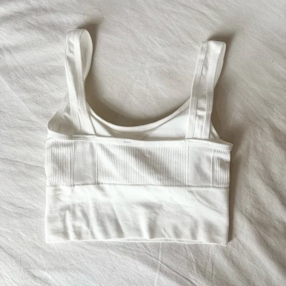 White Ribbed Women's Top - Picture 4 of 5